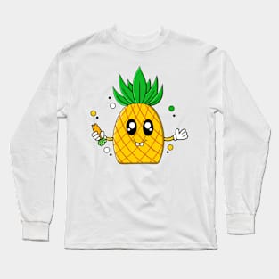 cute pineaplle cartoon Long Sleeve T-Shirt